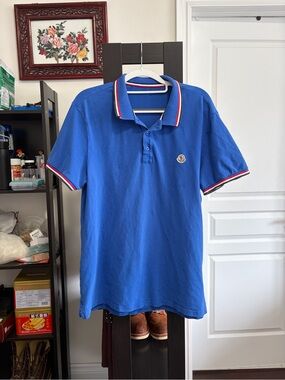 Moncler Blue Polo Shirt